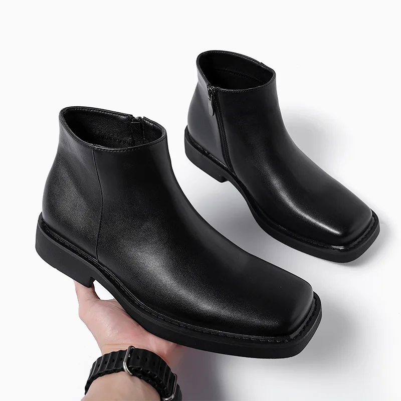 Men'S Fashion Formal - Черная новая модная мужская повседневная кожаная