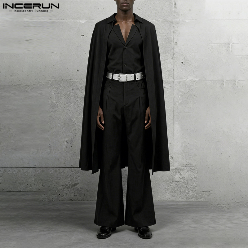 Men'S Fashion Loose Pants - Мужской комплект INCERUN: однотонный пиджак-накидка с