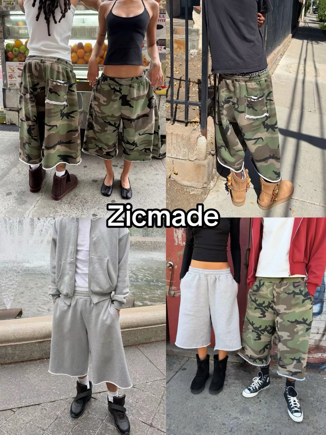 Mens Fashion Camo Pants - Шорты в стиле Харадзюку, хип-хоп, камуфляжные,