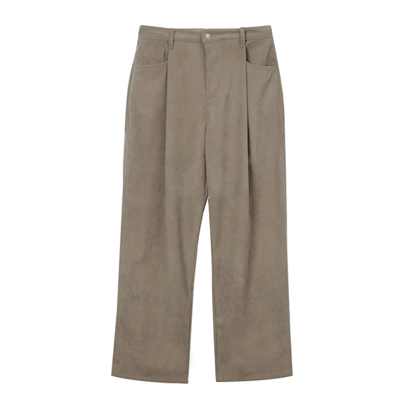 Men'S Fashion Khaki Pants - Мужские весенние брюки из вельвета темно-хаки,