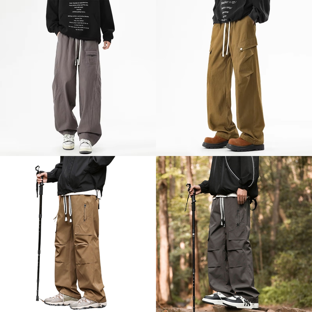 Men'S Fashion Khaki Pants - 2025 Новые хлопковые мужские брюки-карго цвета
