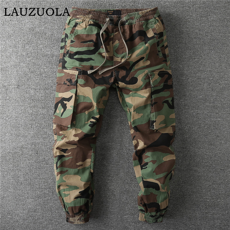 Mens Fashion Camo Pants - Винтажные камуфляжные брюки карго с множеством
