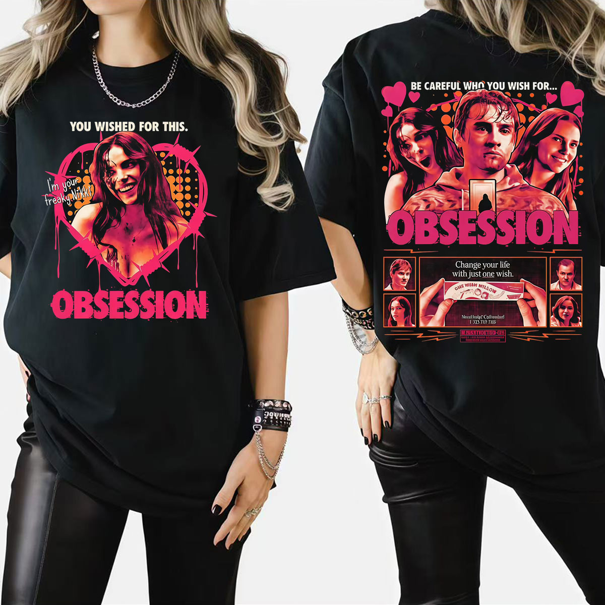 Men'S Fashion Pink Shirt - Футболка One Wish Willow Obsession Horror