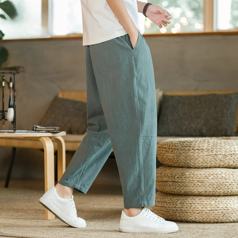 Men'S Fashion Linen Pants - Мужские брюки из хлопка и льна,