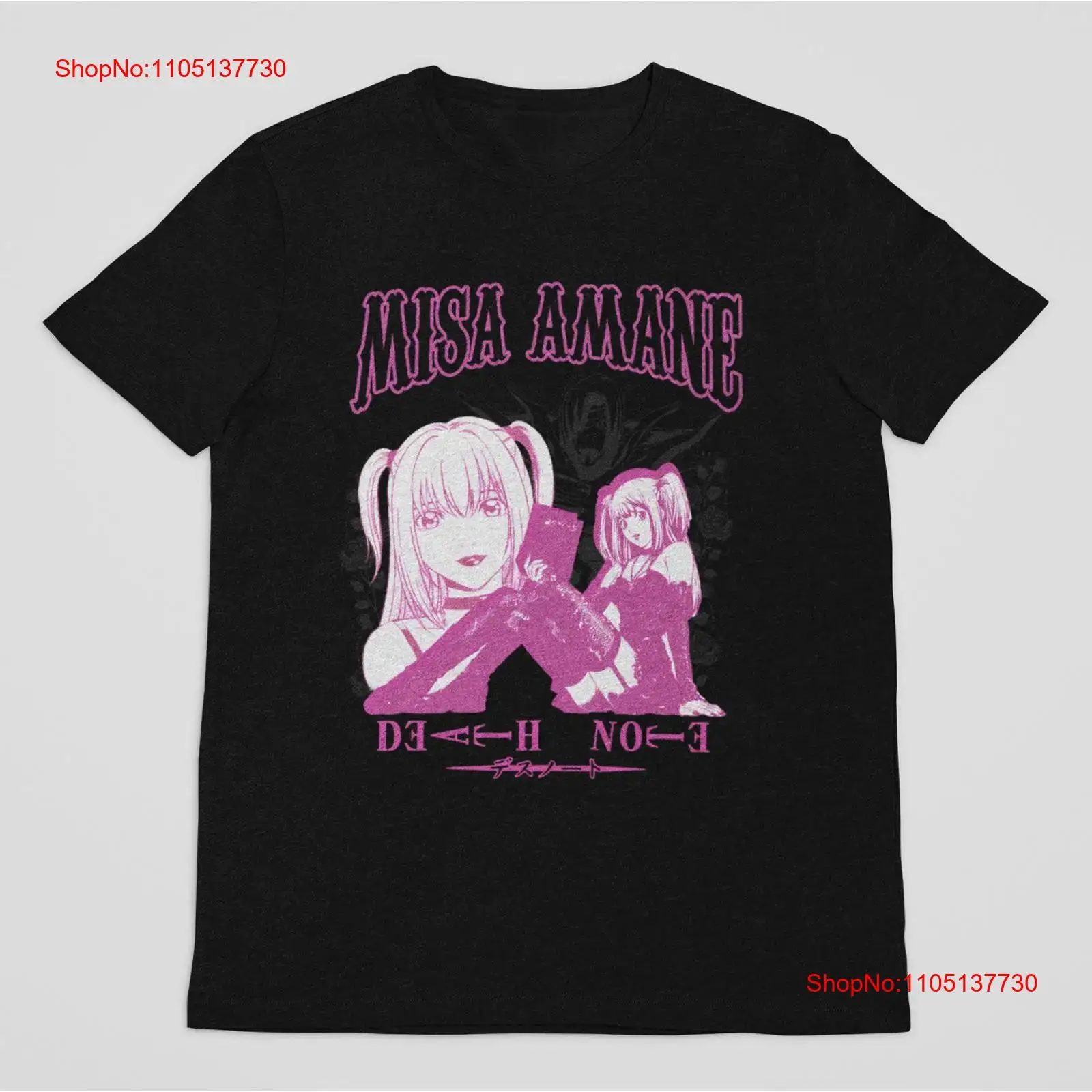 Men'S Fashion Pink Shirt - Винтажная черная футболка с аниме Shinigami