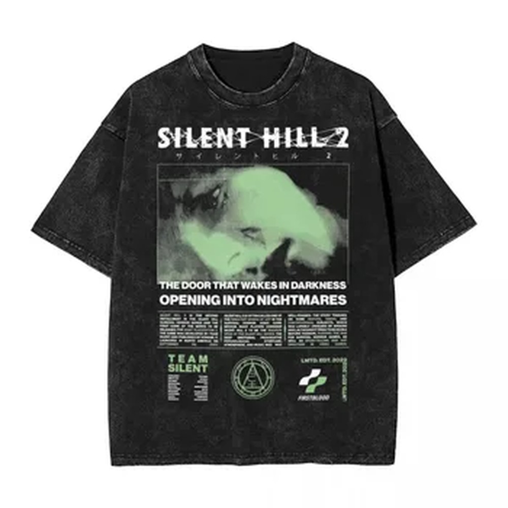 Men'S Fashion Oversized T Shirt - Футболка Silent Hill 2 с эффектом