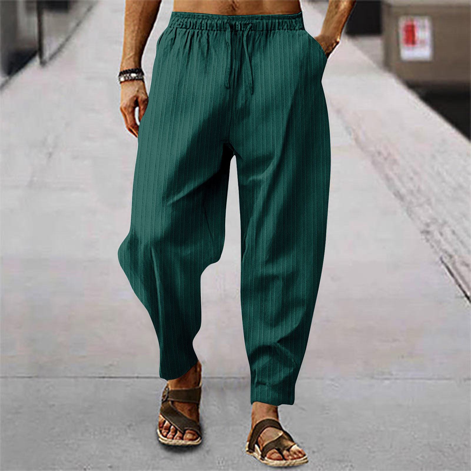 Men'S Fashion Linen Pants - Новые модные мужские льняные широкие брюки