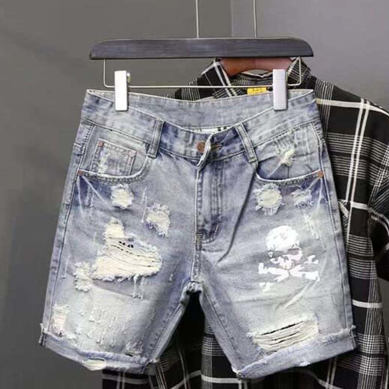 Men'S Fashion Linen Pants - Джинсовые шорты мужские стрейчевые, рваные брюки