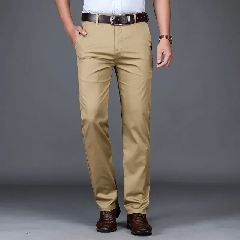 Летние тонкие мужские узкие ко – обзор и цена Men'S Fashion Khaki Pants